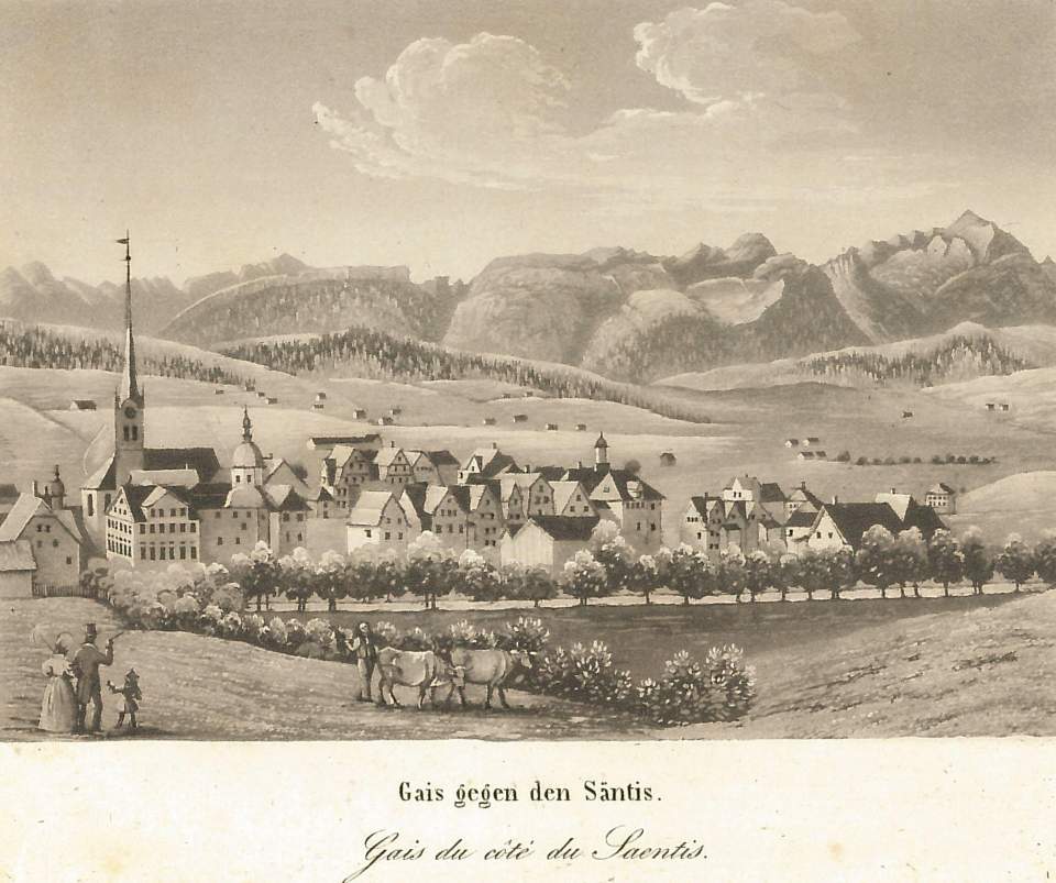 Ansicht von Gais gegen den Säntis