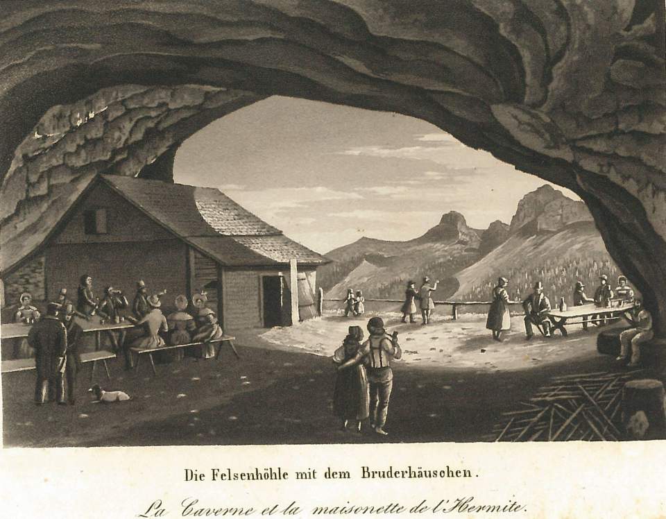 Ansicht Die Felsenhöhle mit dem Bruderhäuschen