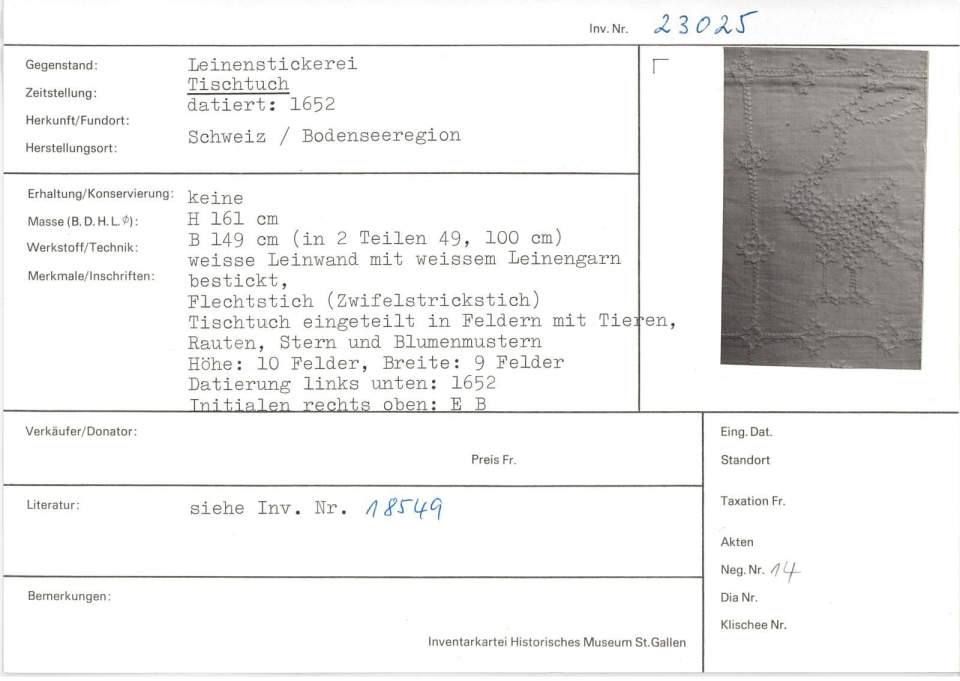Leinenstickerei
Tischtuch