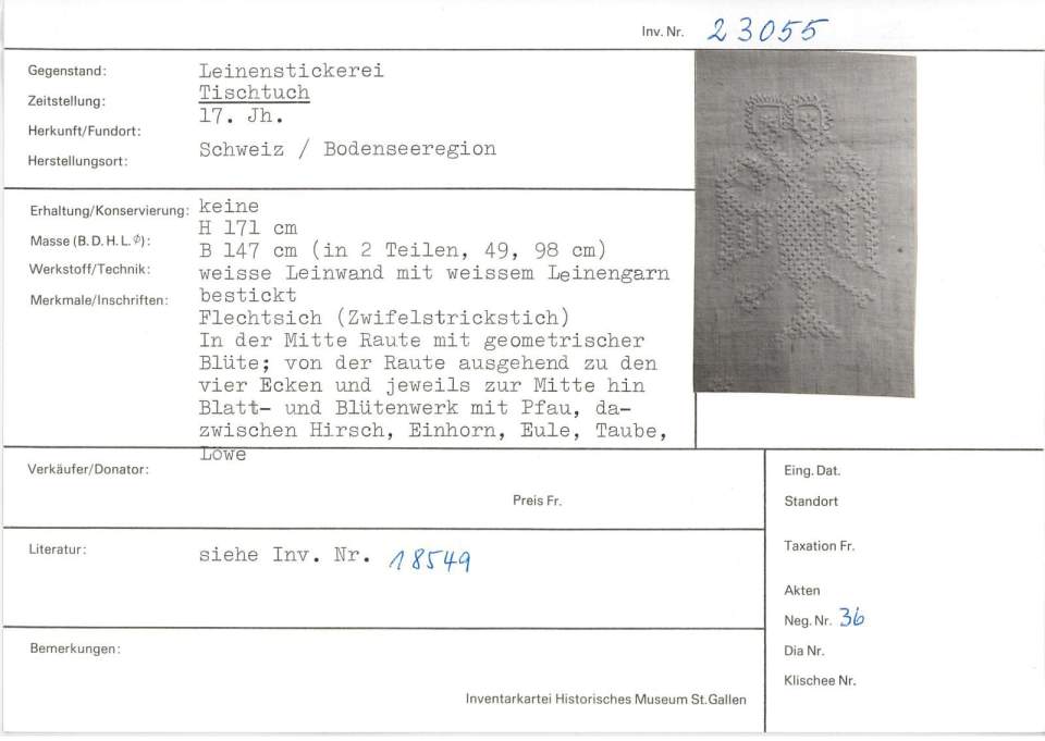Leinenstickerei
Tischtuch