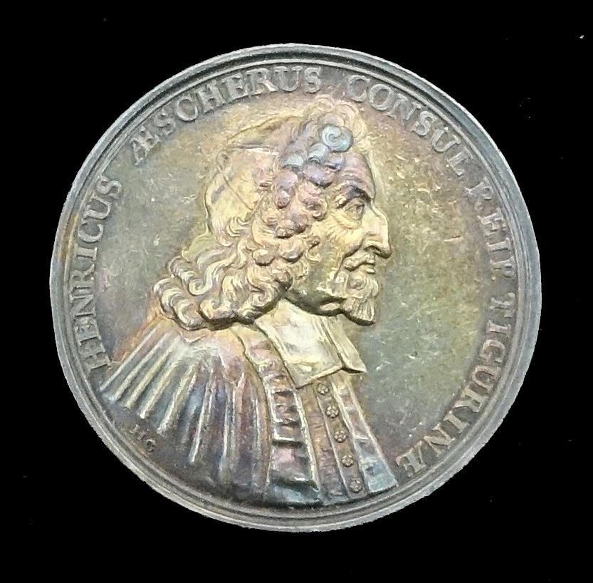 Medaille Bürgermeister Heinr. Escher 1626 - 1710 von Zürich