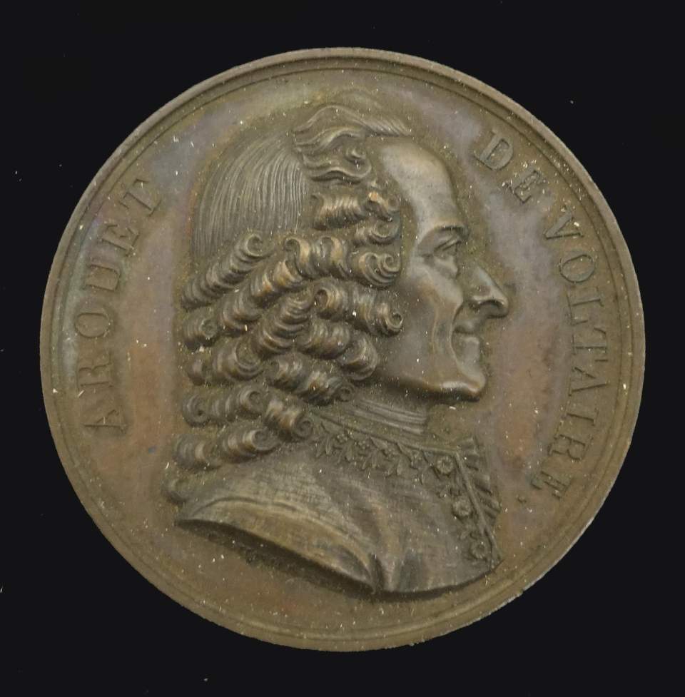 Medaille Arouet de Voltaire, Philosoph, 1694 - 1778, Frankreich