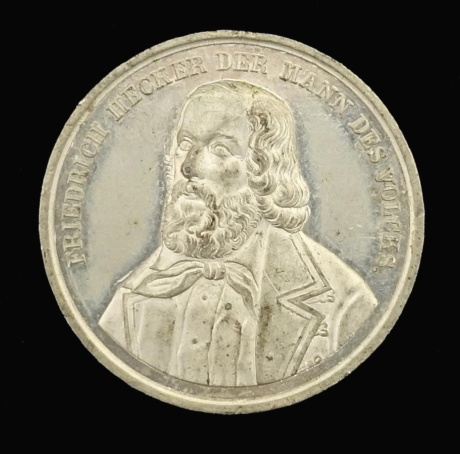 Medaille Friedrich Hecker, deutscher Revolutionär v. 1848, 1811 - 1881