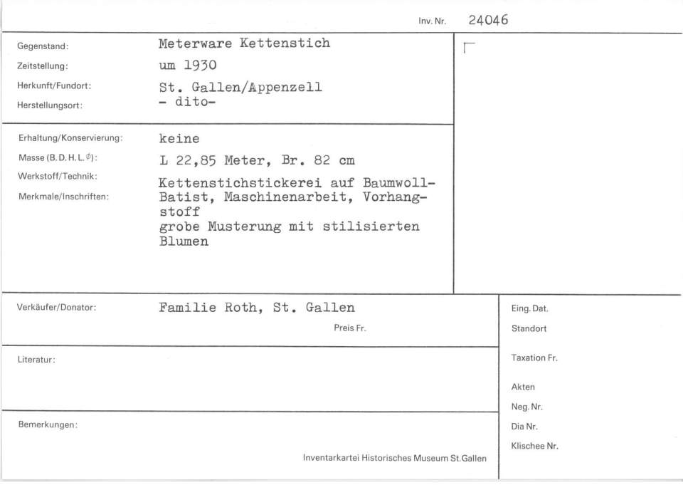 Meterware Kettenstich
