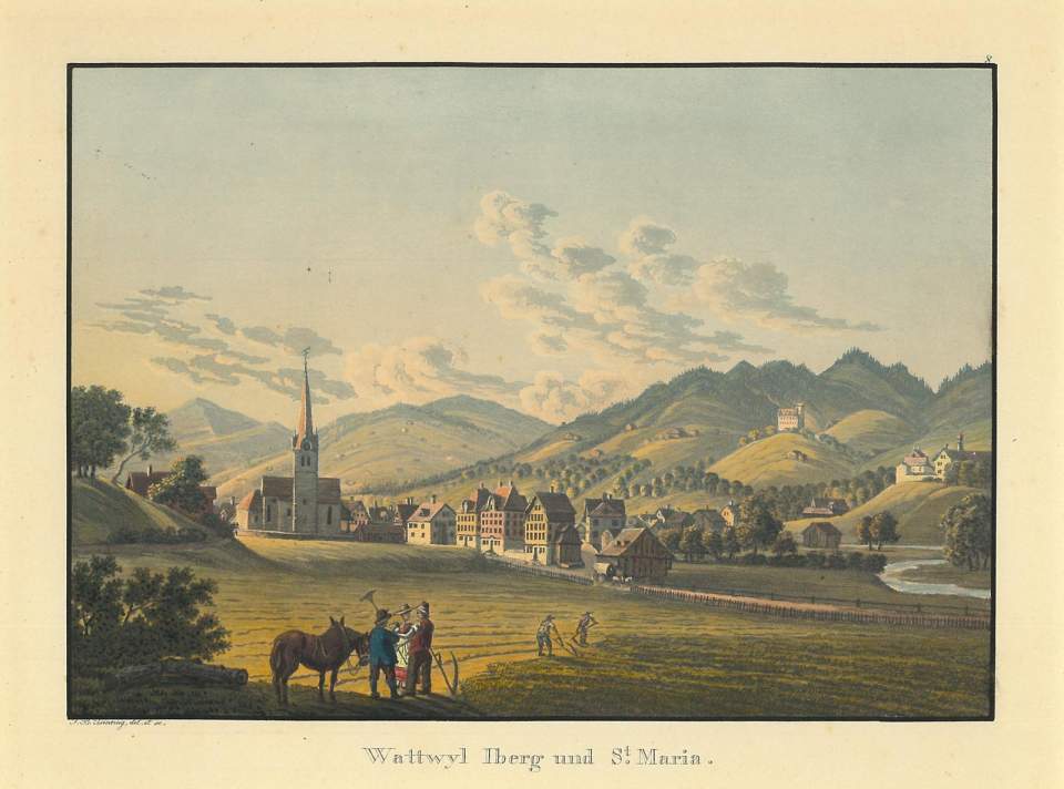 Ansicht Wattwil, Iberg und St. Maria