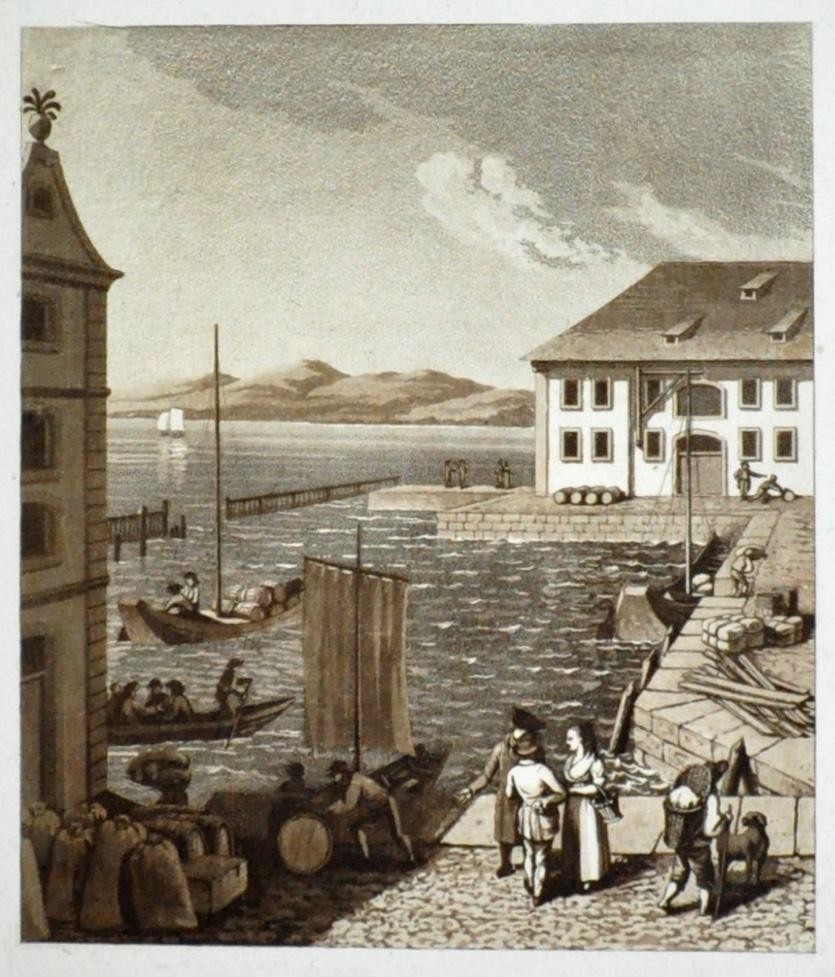 Ansicht der Hafenanlage in Rorschach