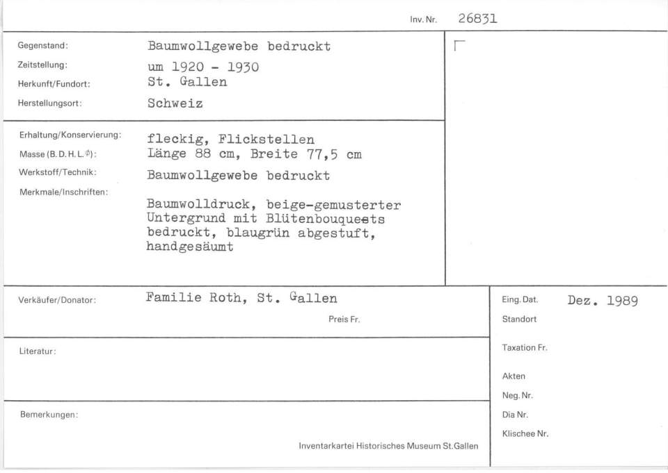 Baumwollgewebe bedruckt