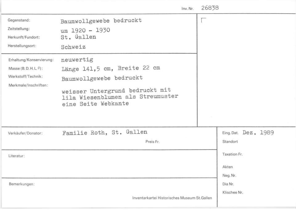 Baumwollgewebe bedruckt