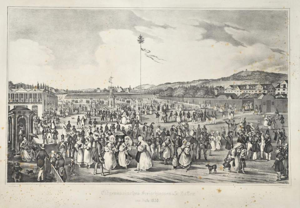 Eidgenössisches Freischiessen in St.Gallen im Juli 1838