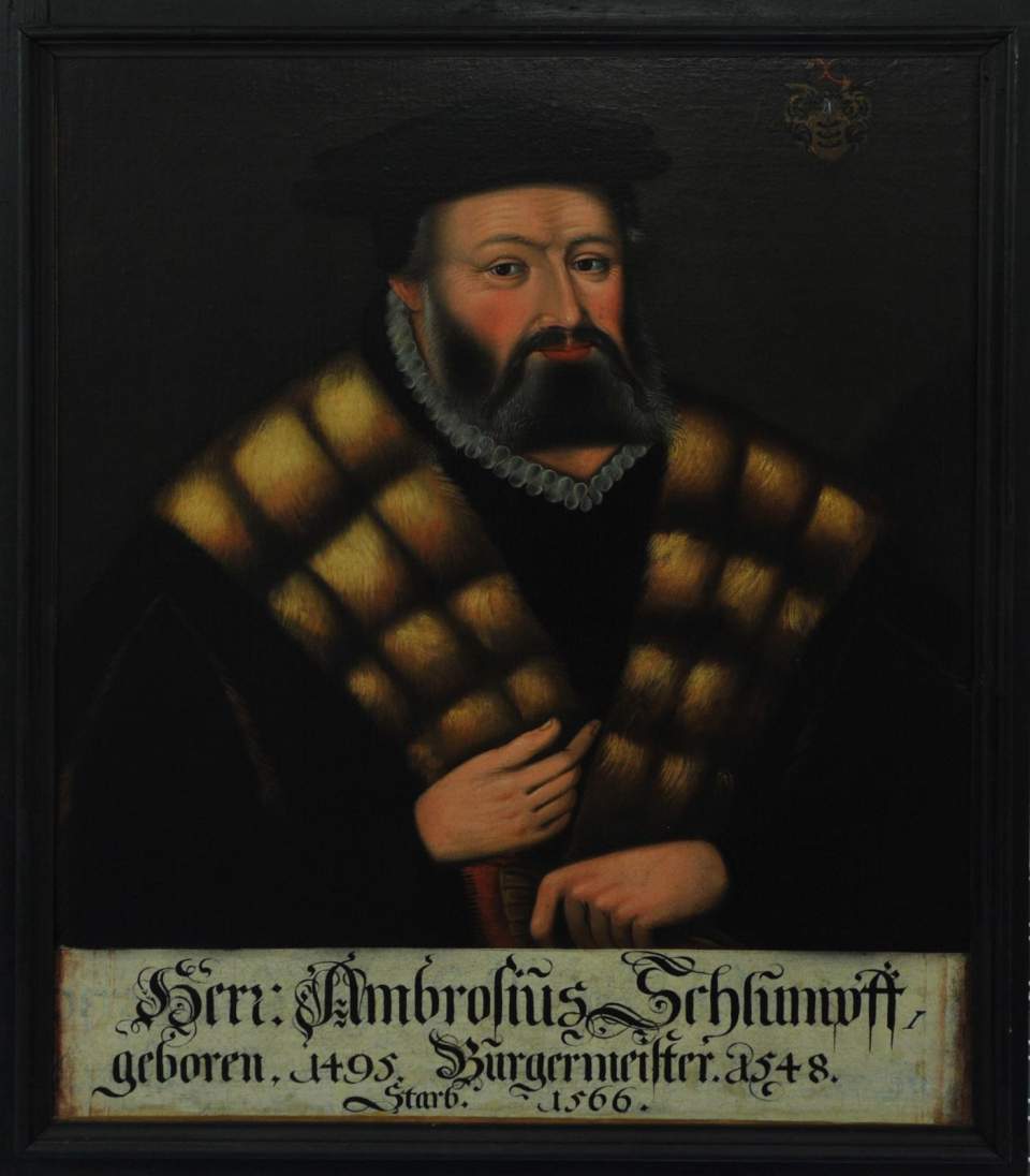 Ölgemälde, Gemälde, Porträt des Ambrosius Schlumpf, Bürgermeister St. Gallen