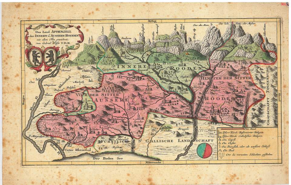 Landkarte von Appenzell AR und AI