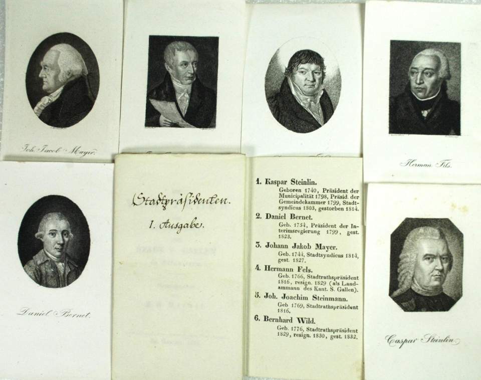 Die Vorsteher der Bürgerschaft, Stadtpräsidenten, der Stadt St. Gallen, 1. Ausgabe