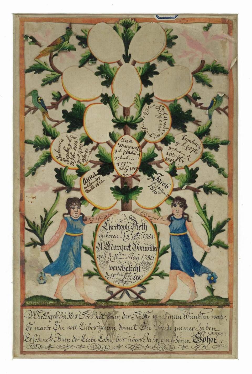 Hochzeitsandenken, Stammbaum