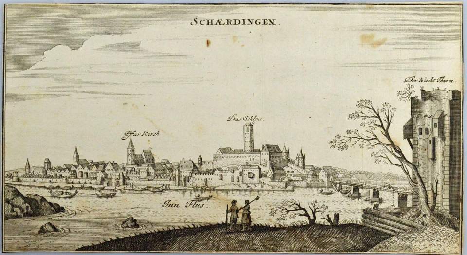 Ansicht von Schärding (Schärdingen), Österreich