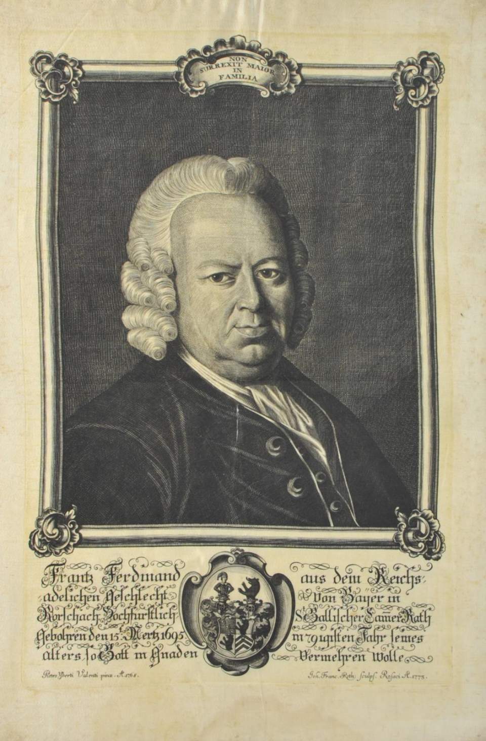 Kupferstich, Portrait des Franz Ferdinand von Bayer von Rorschach