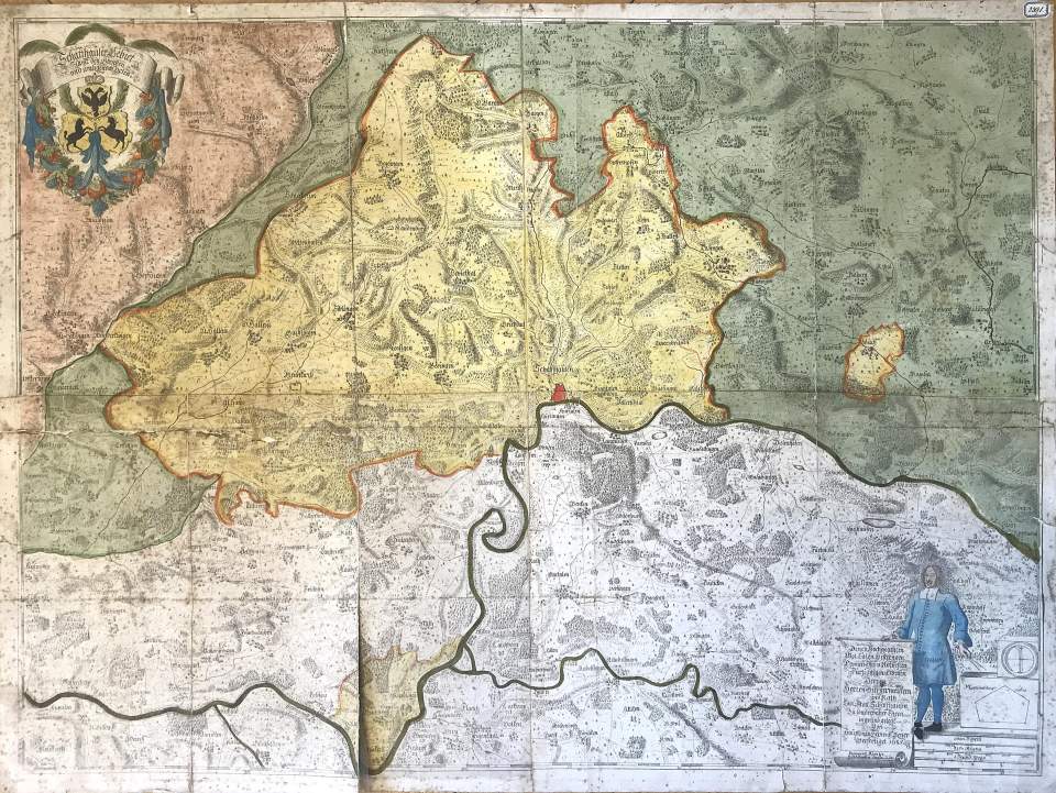 Karte von Stadt und Land Schaffhausen