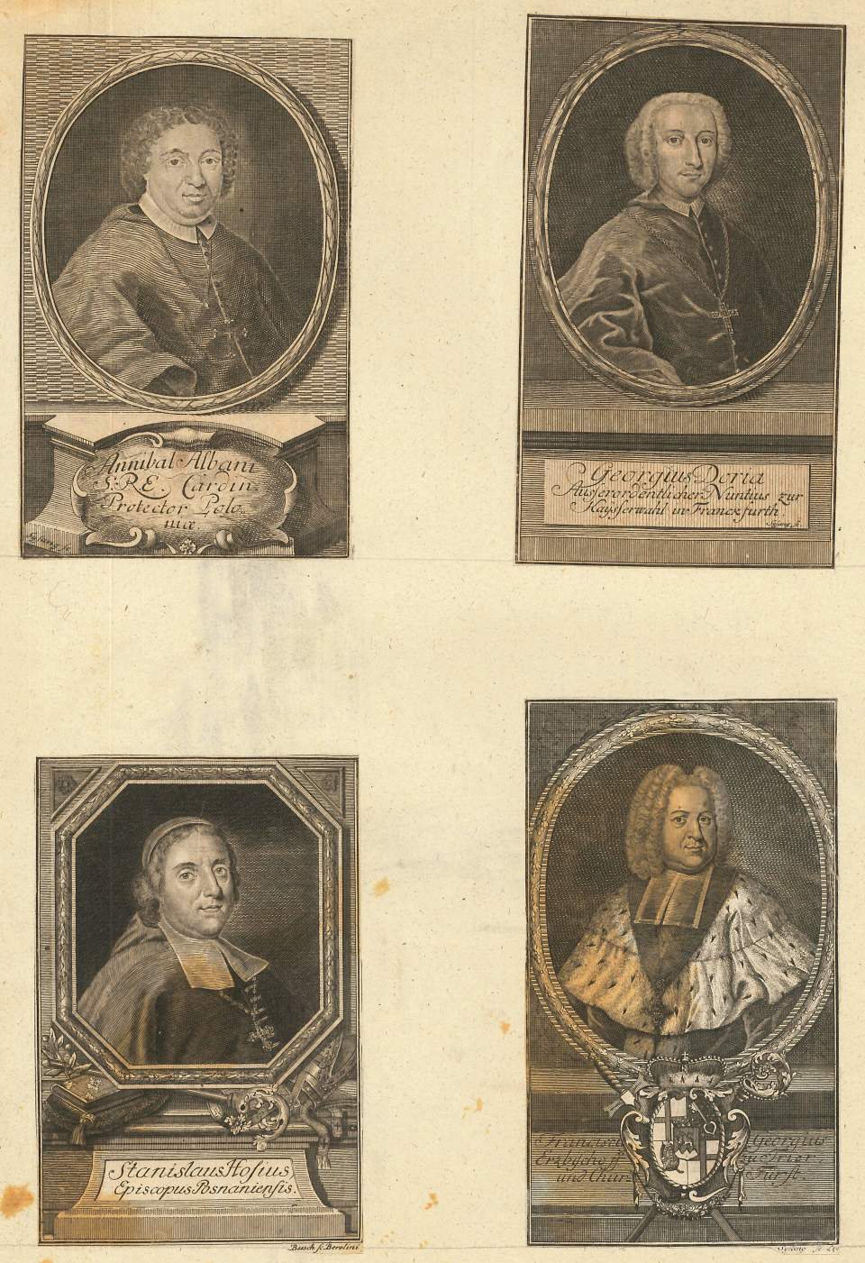 Porträt von Annibal Albani, Gg.Daria, Stan. Hosius, Fr. Georg