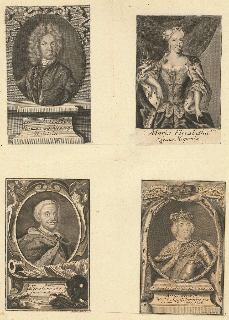 Porträt von Carl Friedr, Maria Elisab, Wisniowski, Augustus III