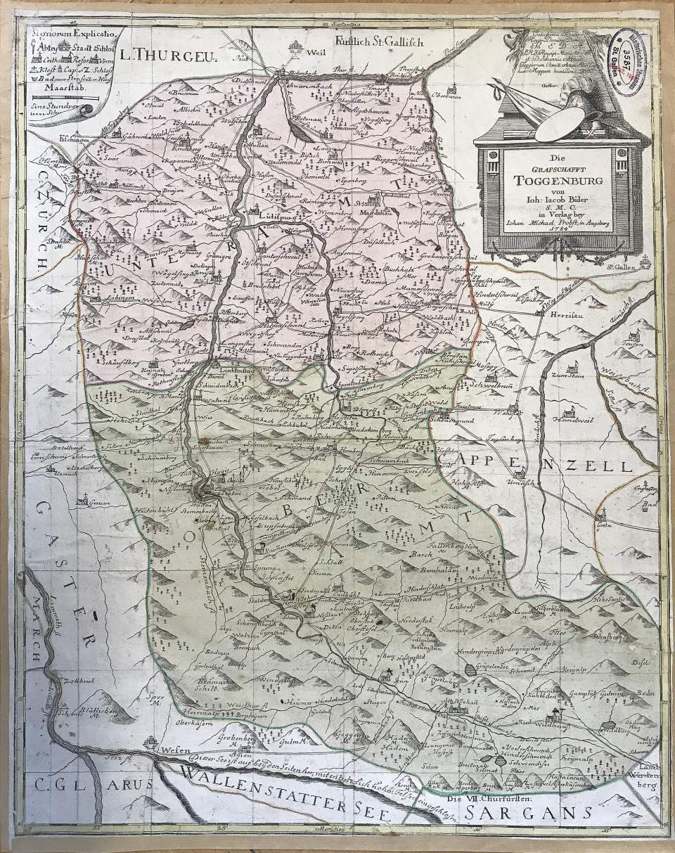 Landkarte des Toggenburgs