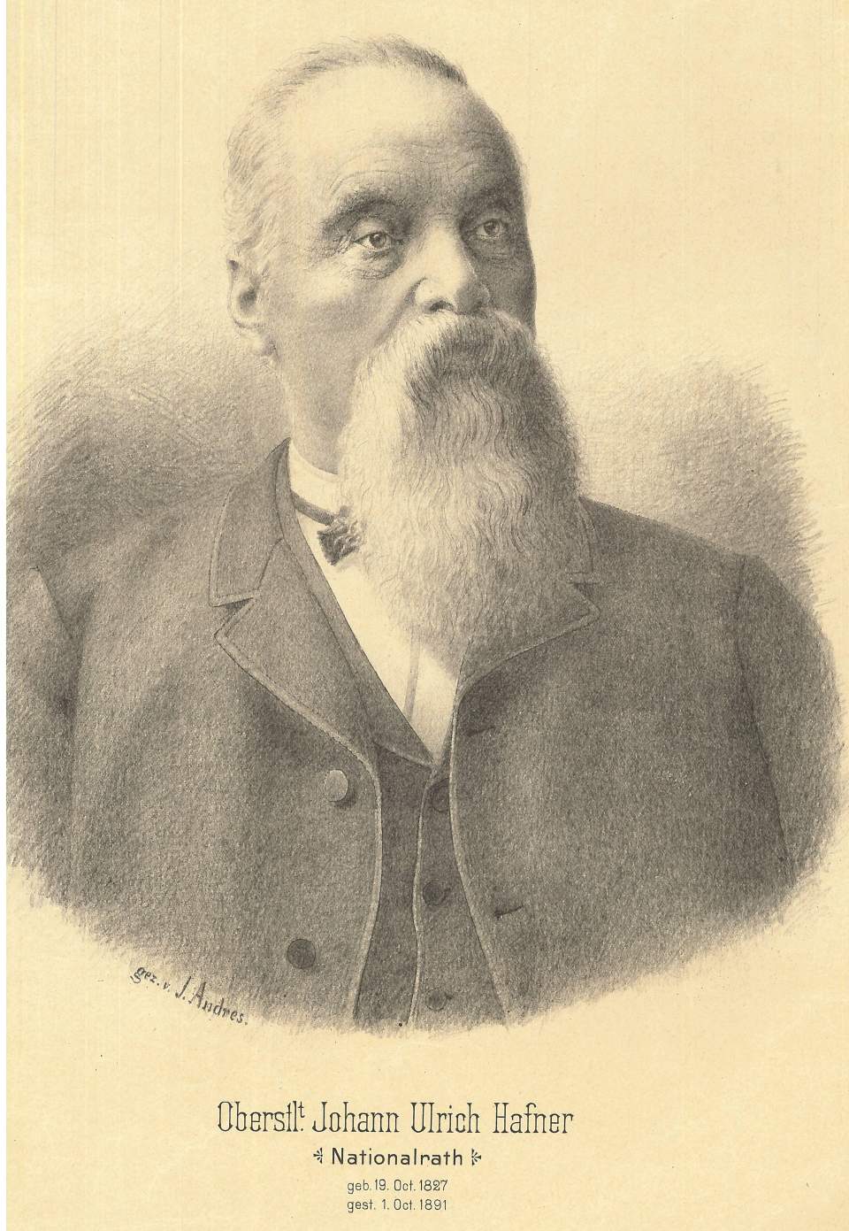 Porträt von Oberstleutnant Johann UlrichHafner