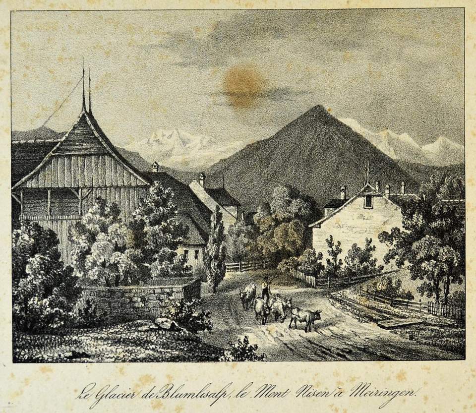 Ansicht der Blüemlisalpgletscher und der Berg Niesen in Meiringen Kanton Bern