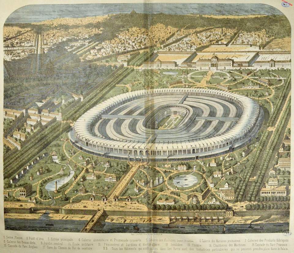 Plakat zur Weltausstellung von 1867 in Paris