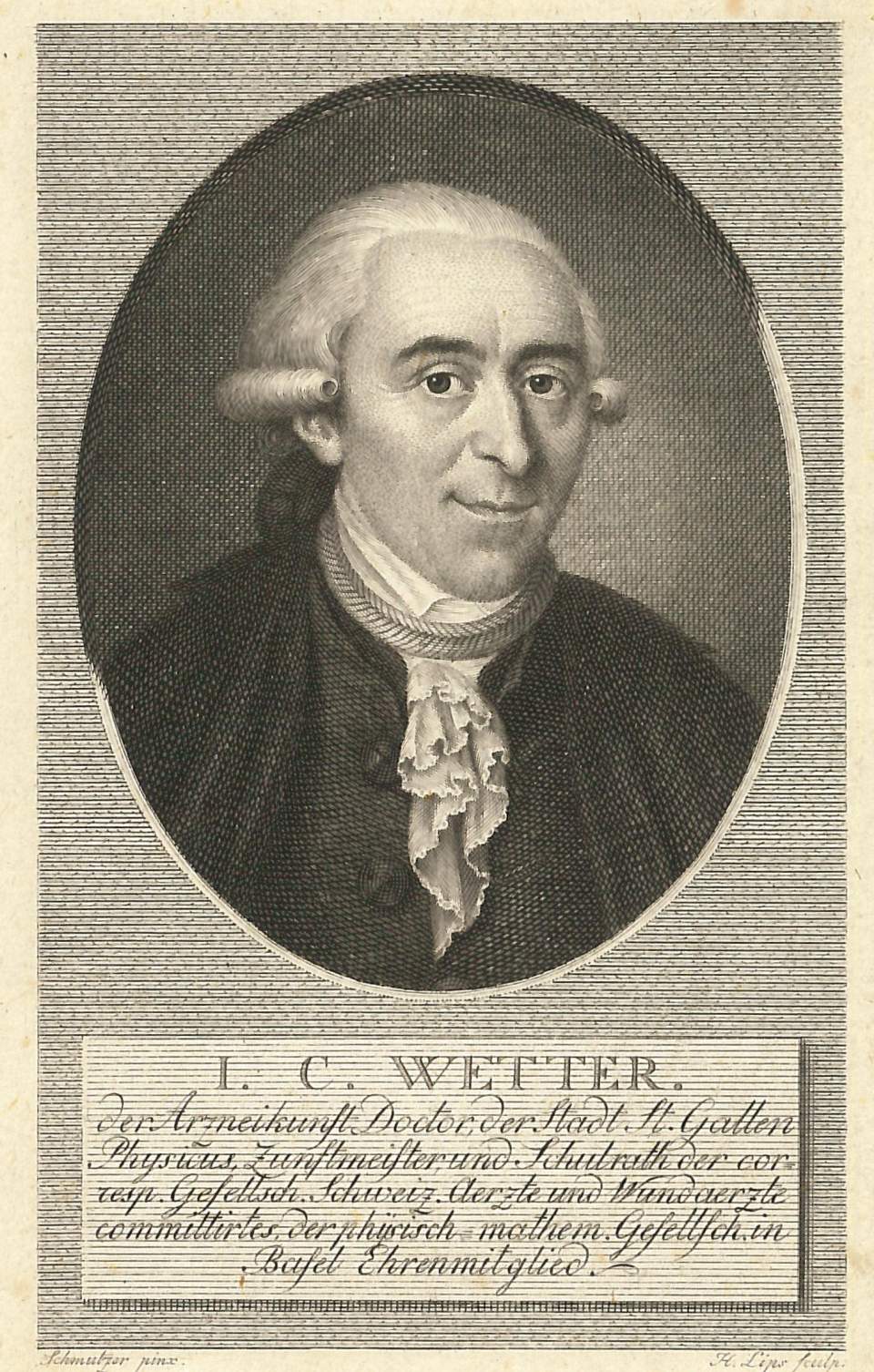Porträt von J.C. Wetter, Doktor der Stadt St.Gallen