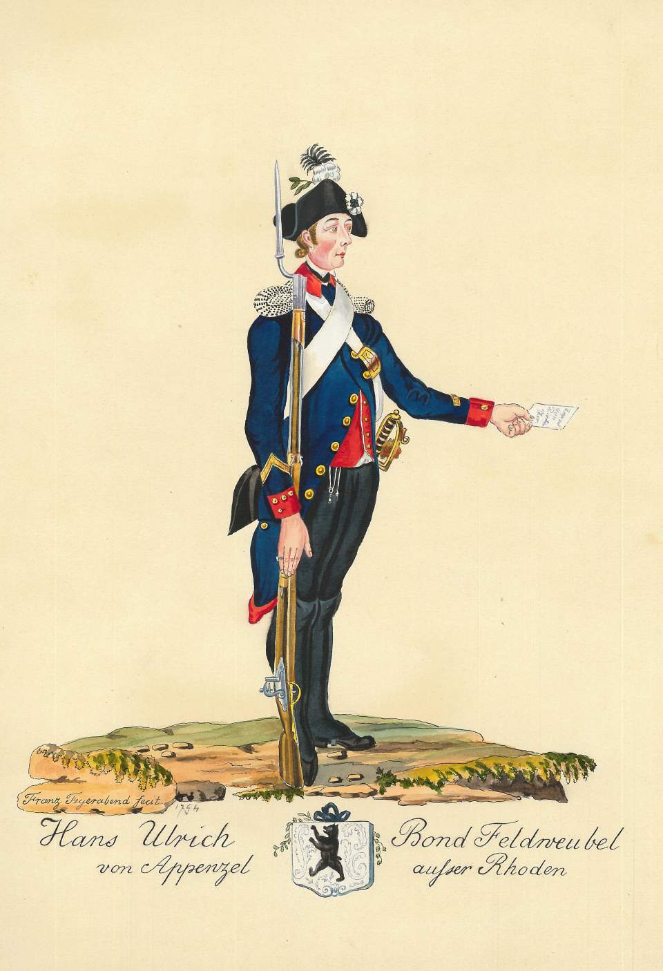 Grafik, Bild des Soldaten Hans Ulrich Bond