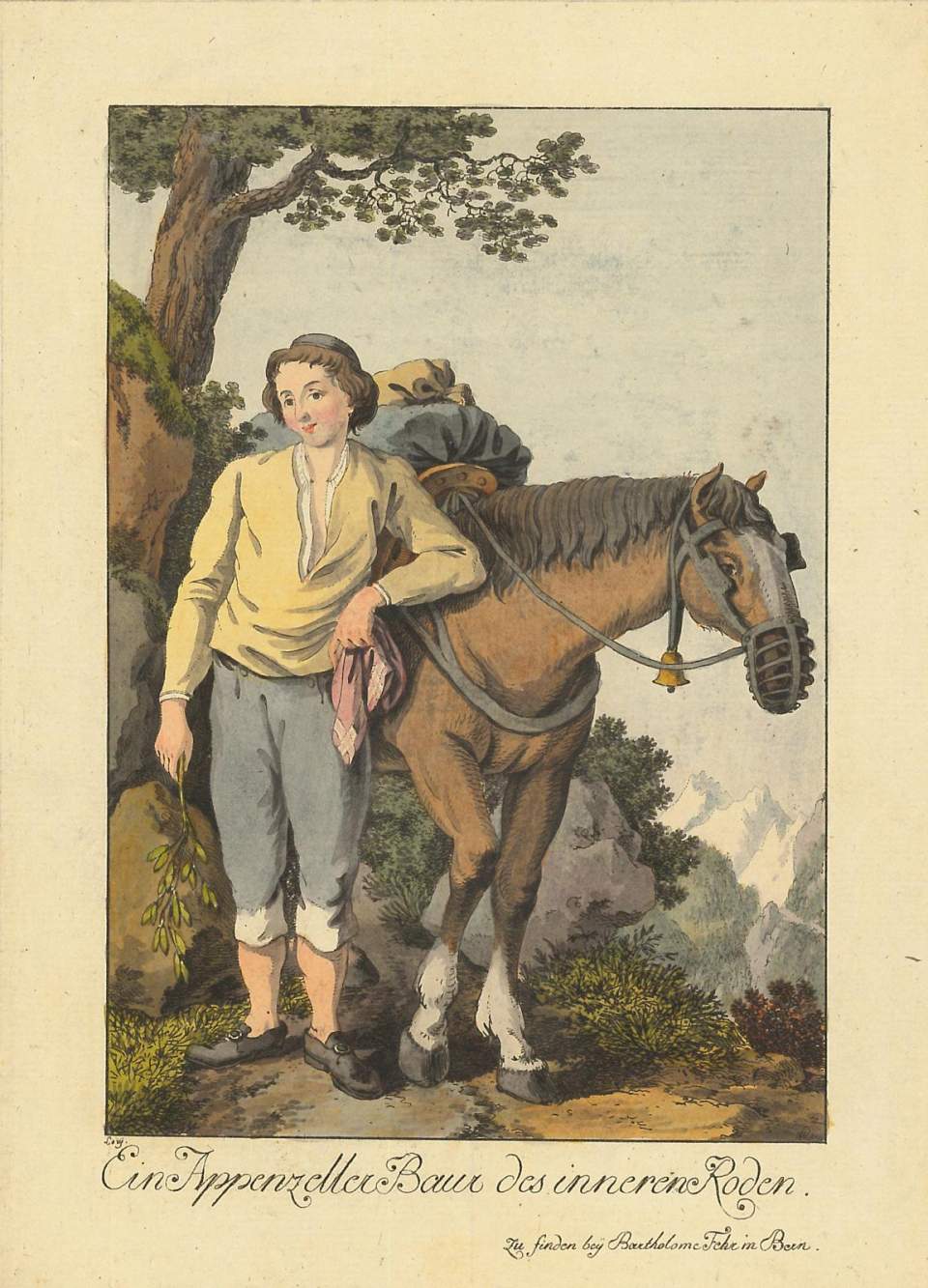 Trachtenbild, junger Bauer aus Appenzell Innerrhoden