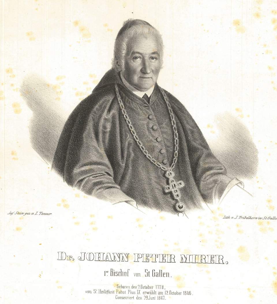 Porträt von Dr. Johann Peter Mirer, 1. Bischof von St.Gallen