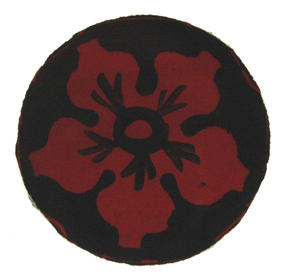 Fragment Glasgemälde mit Rose aus der St. Laurenzenkirche
