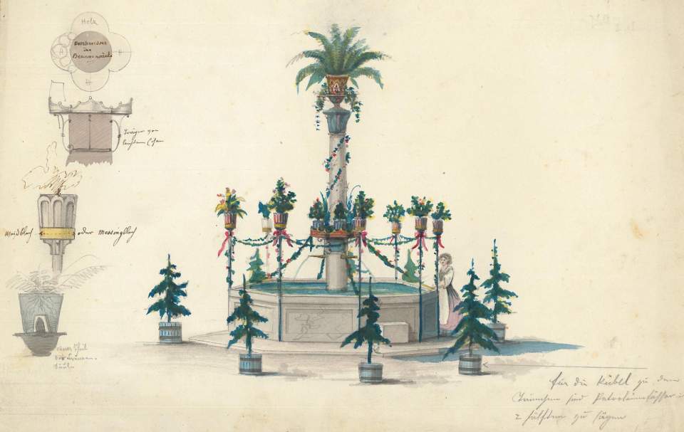Entwurf für die Ausschmückung des Gallusbrunnen