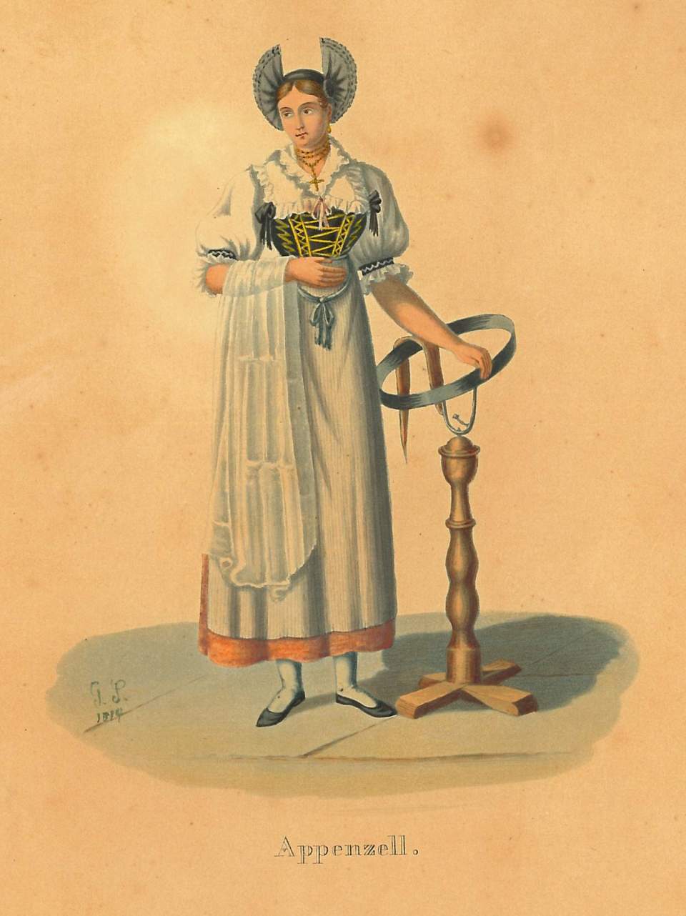 Trachtenbild, Frau in Appenzeller Tracht
