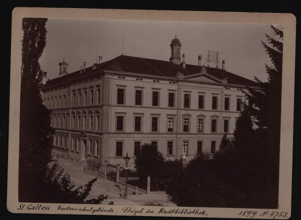 5 Fotografien von St.Galler Gebäuden Inv. Nrn. 4751 - 4755