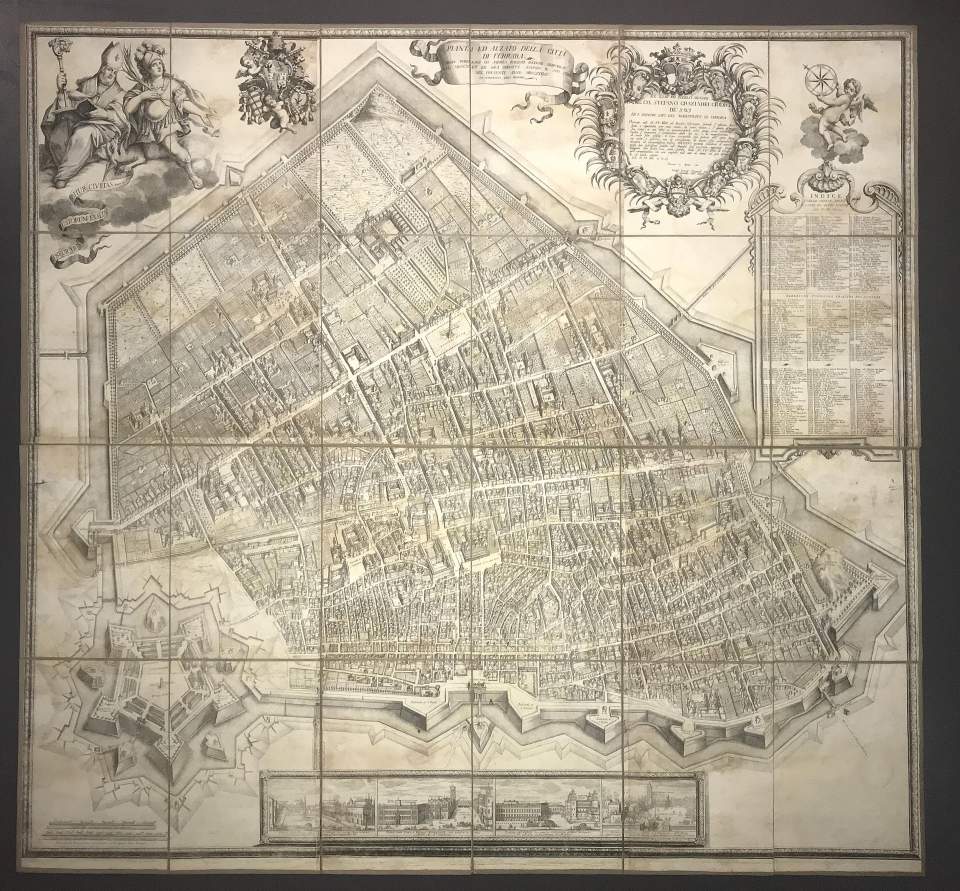 Vogelschaukarte der Stadt Ferrara