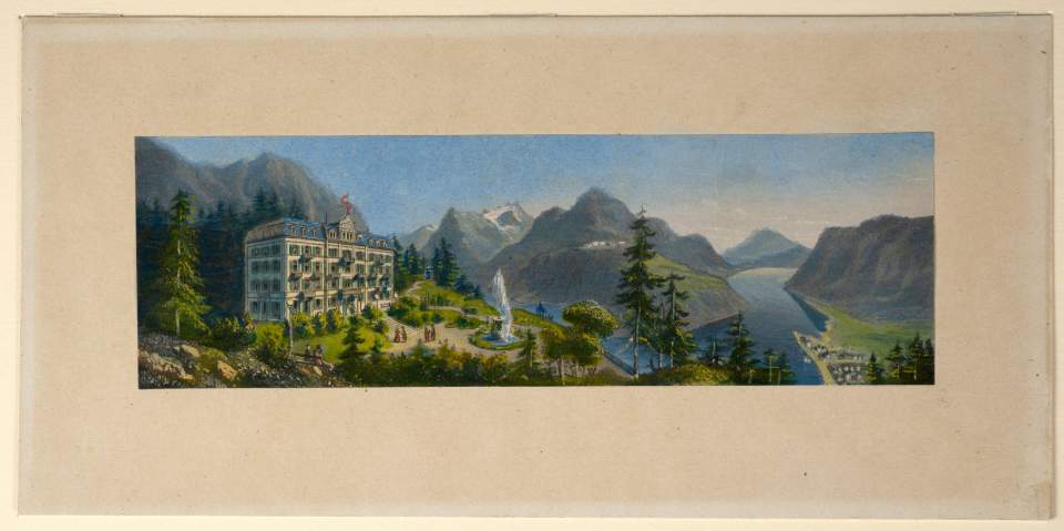 Ansicht des Axensteinhotels am Vierwaldstättersee