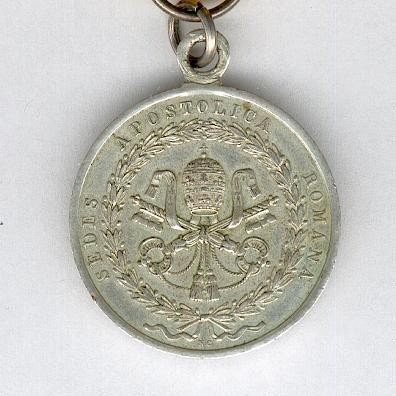 Päpstliche Verdienstmedaille „Fidelitate“ für Hauptmann Georg Federer, Silber, Ausgabe Papst Pius IX. (reg. 1846-1878), um 1850
