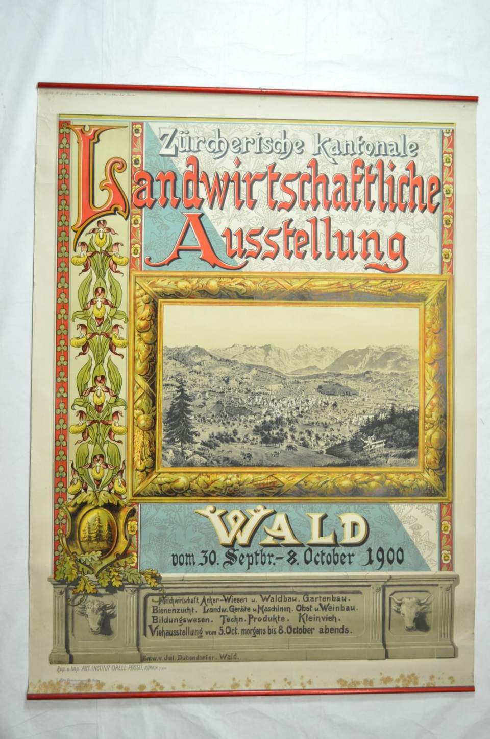Farbiges grosses Plakat der Zürcherischen Kantonalen Landwirtschaftlichen Ausstellung