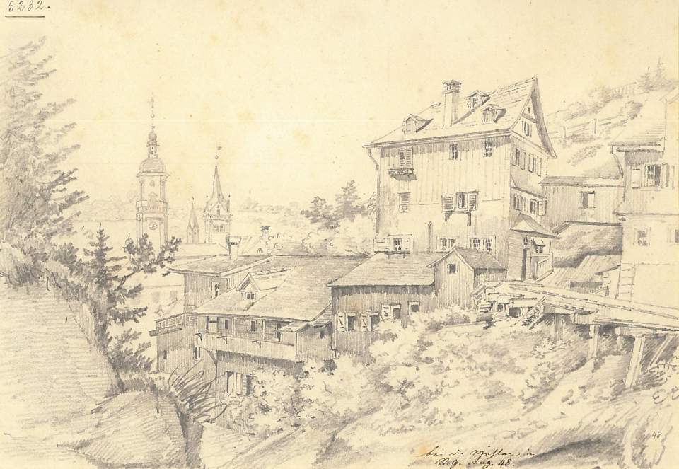 Ansicht Mülenen in St.Gallen, Mühlentobel