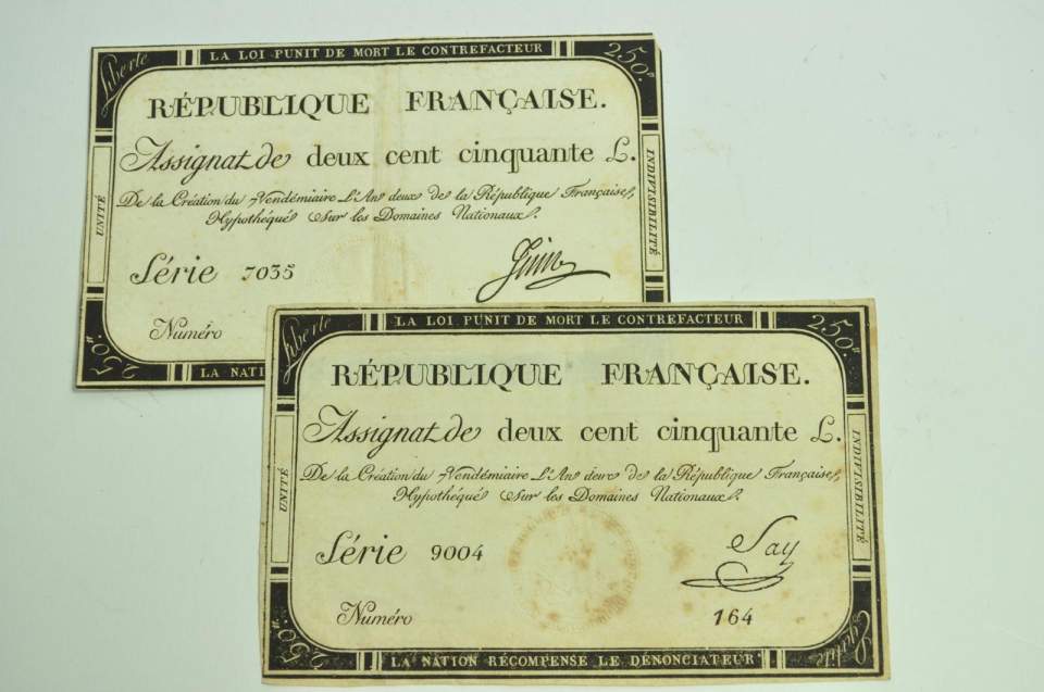 Assignaten l'an deuxième de la République