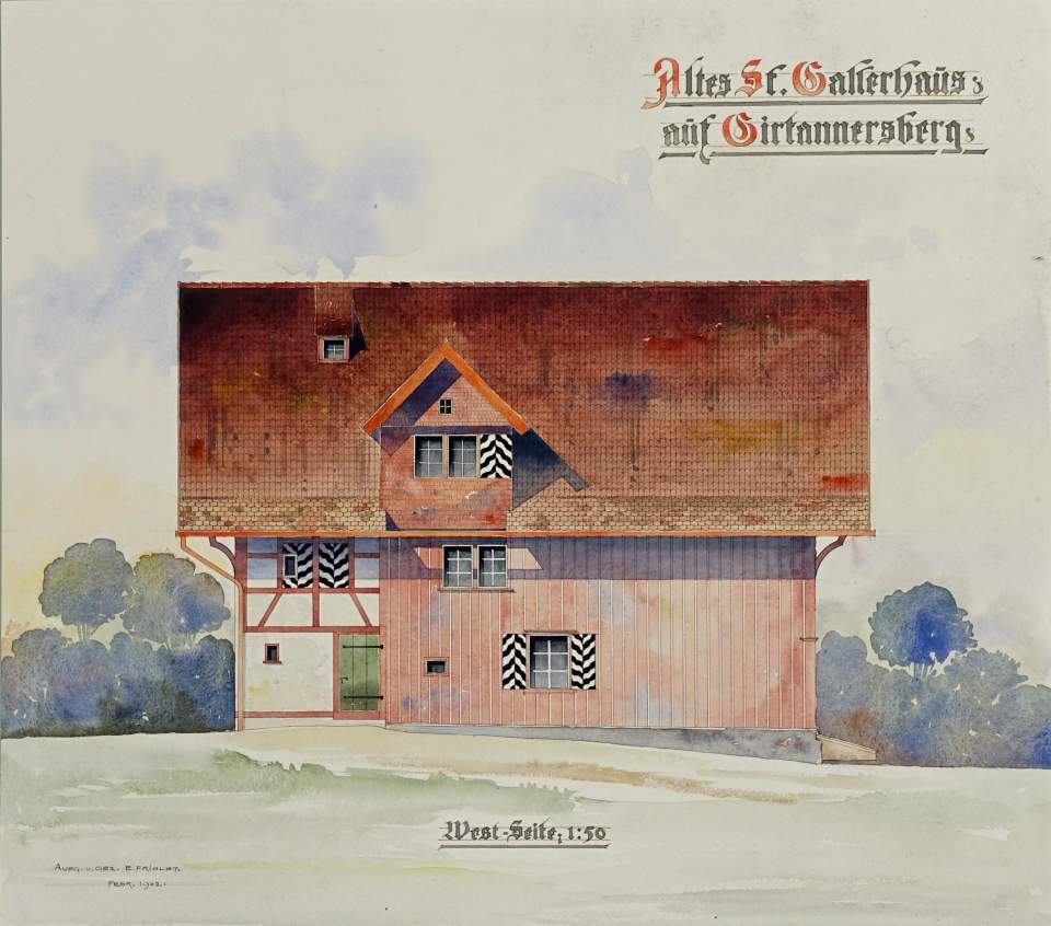 Ansicht des Schaffnerhauses auf dem Girtannersberg von der Westseite