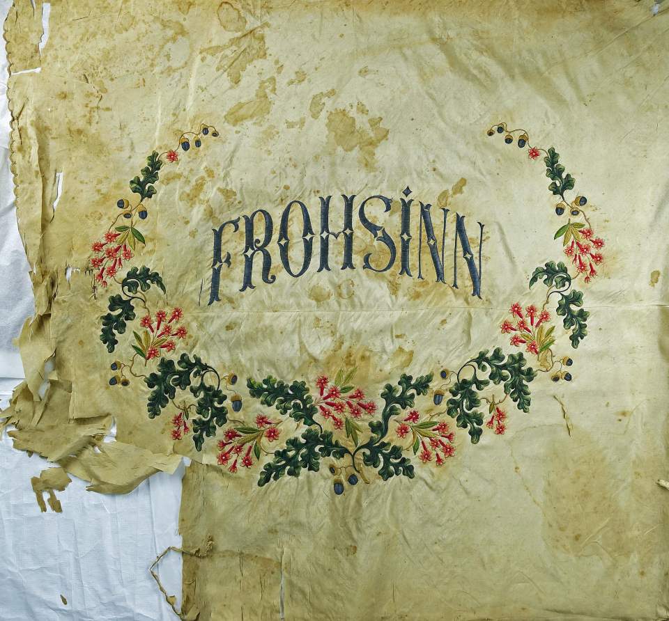 Fahne des Sängervereins «Frohsinn St.Gallen», 1858
