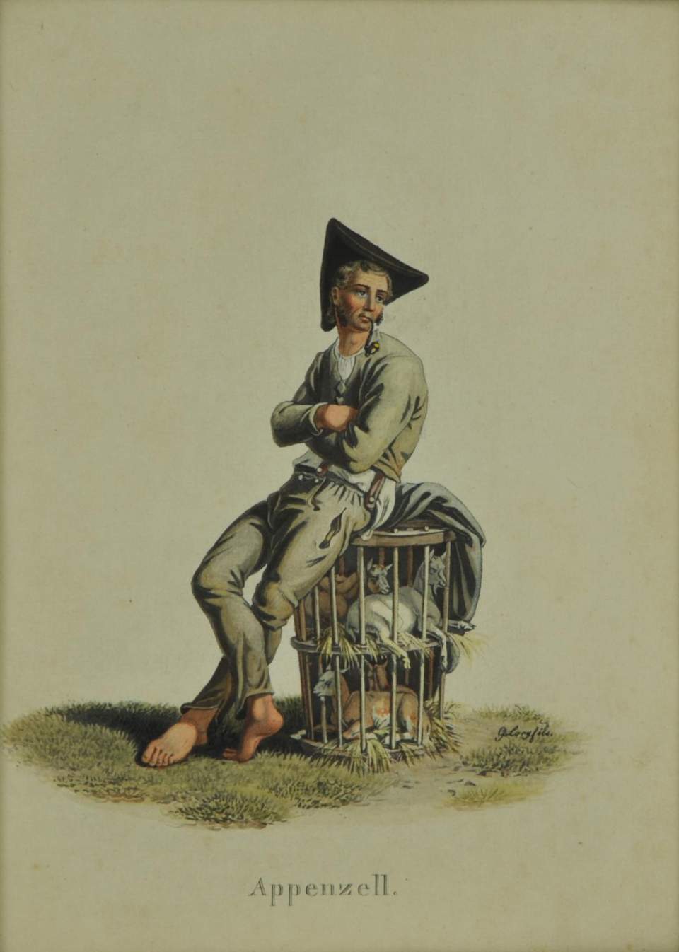 Lithografie, Senn in der Appenzeller Tracht