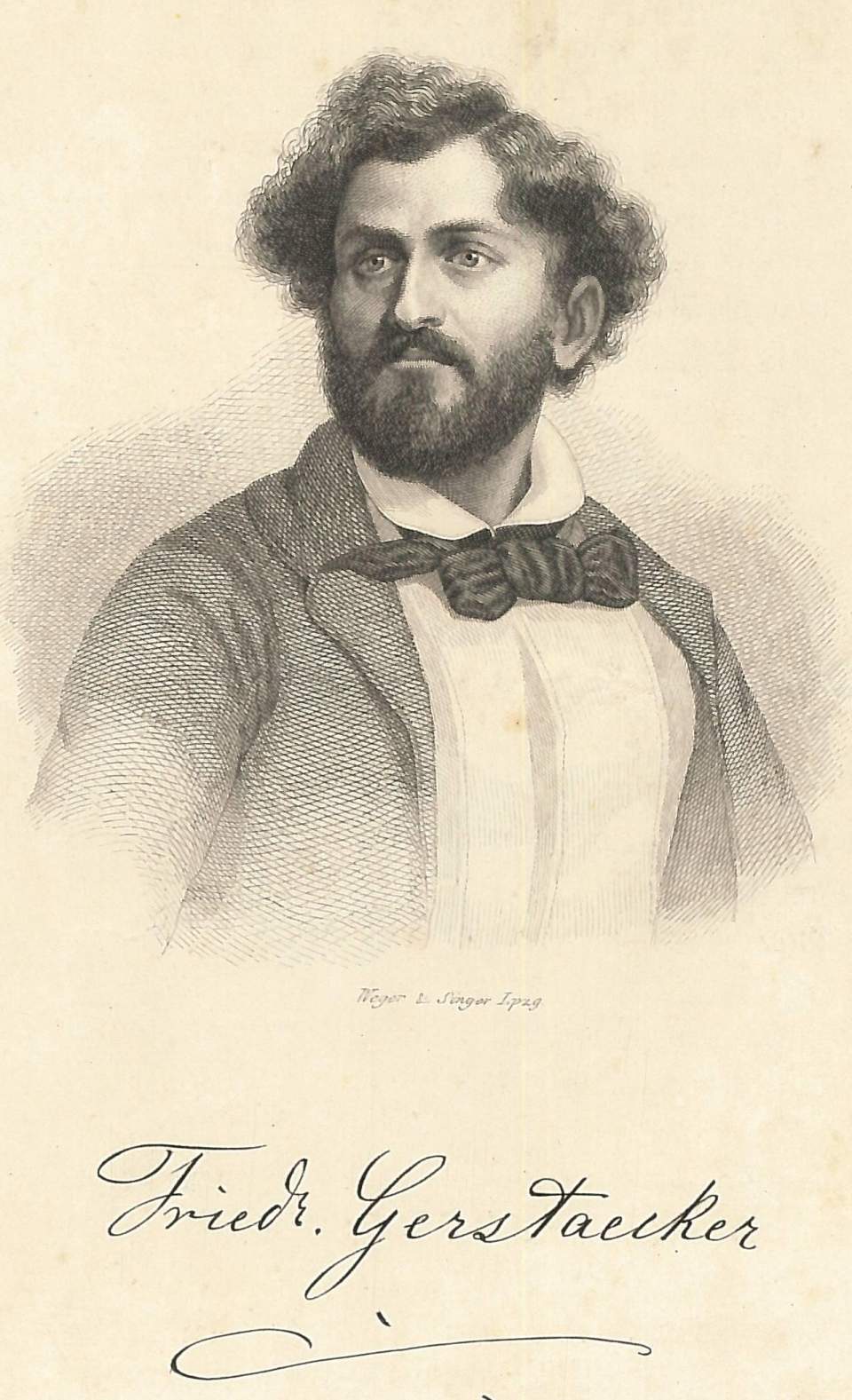 Porträt von Friedw. Gertstäcker