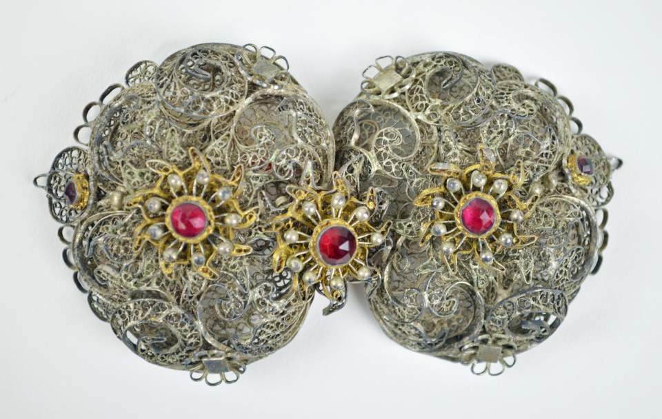 Schürzenrose, Silberfiligranschmuck, Trachtenschmuck