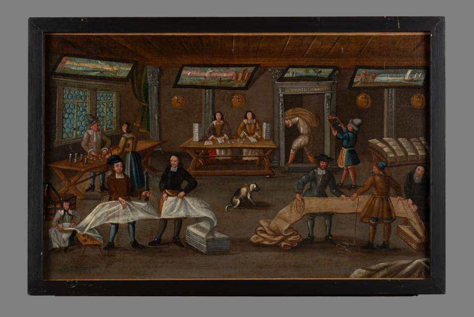 Leinwandschau - Bild 7 aus Bilderfolge zur Leinwandherstellung (4 Bilder Strobel), Leinwandzyklus