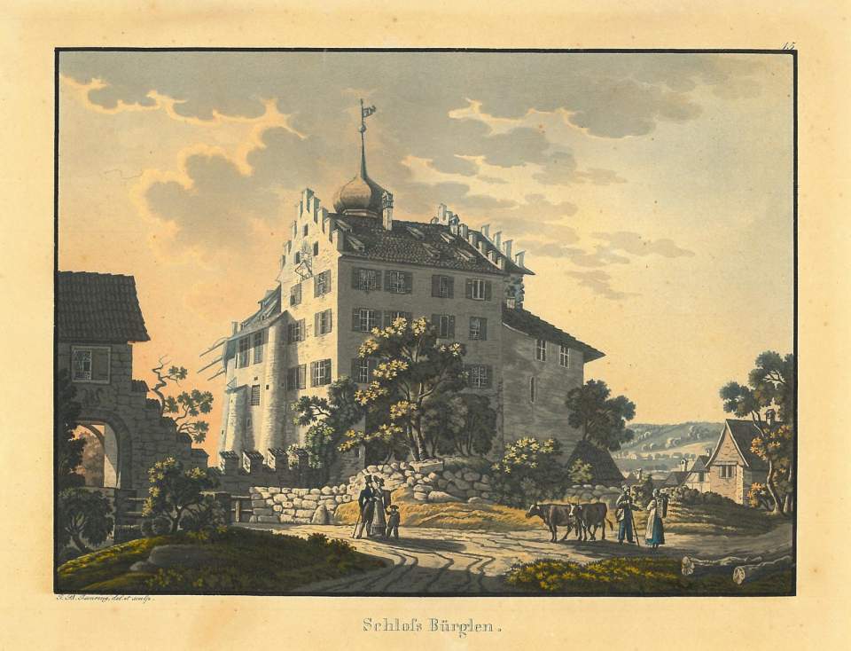 Grafik Schloss Bürglen im Kanton Thurgau