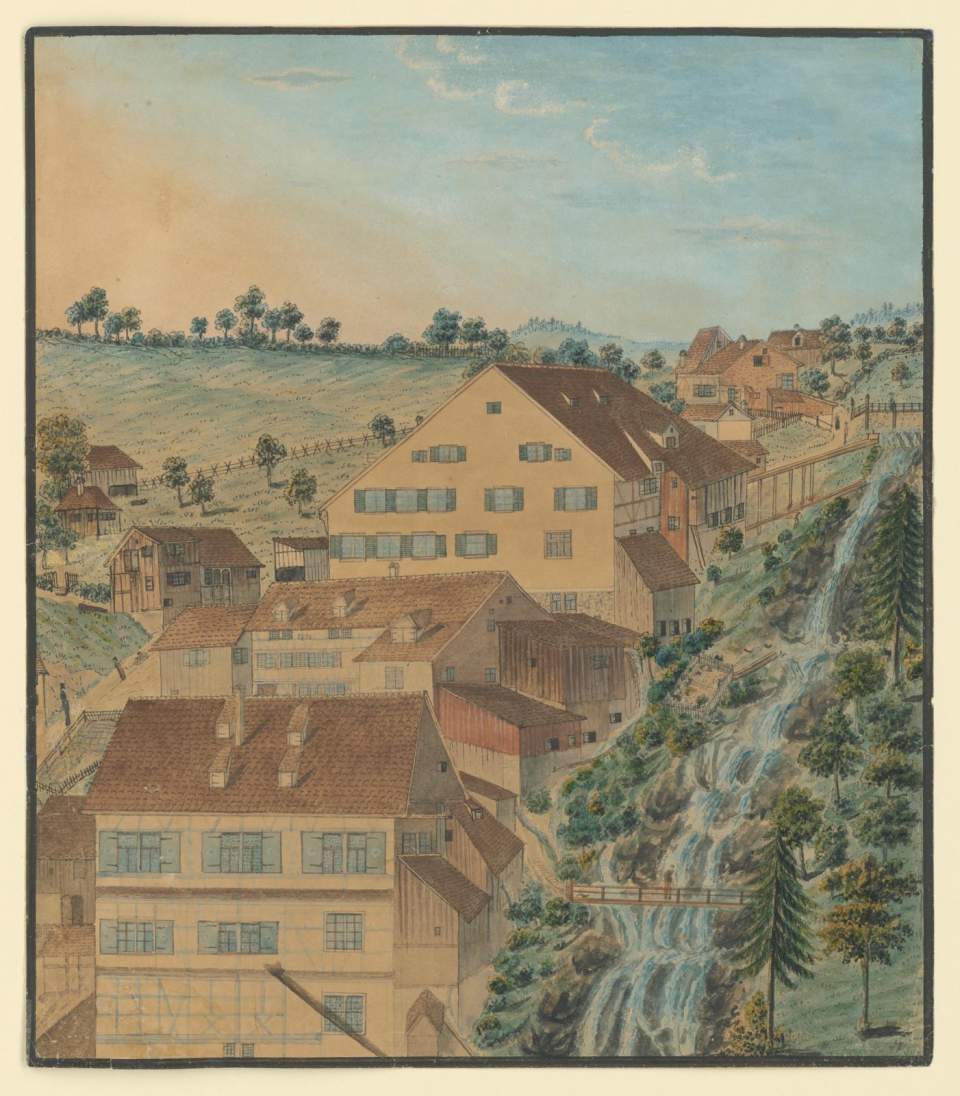 Ansicht Mülenen in St.Gallen, Mühlentobel