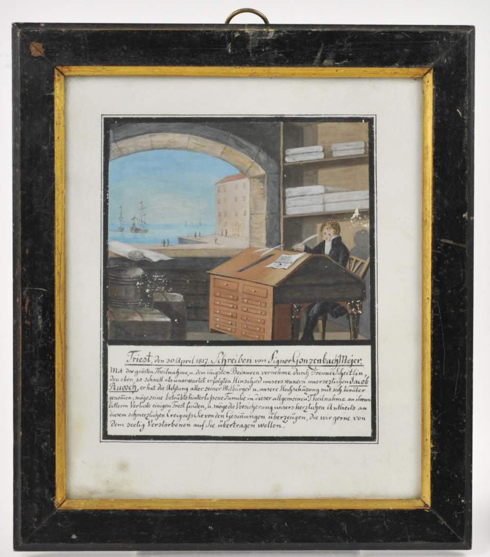 Kontor Johann David Gonzenbachs am Hafen von Triest (Textilind.)