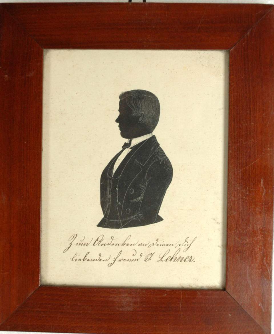 Silhouetten von Studierenden Mitte des 19.Jh., 5 Stücke